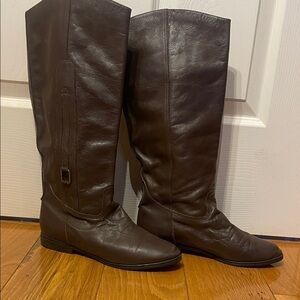 Elegant Brown Leather Knee-High Boots